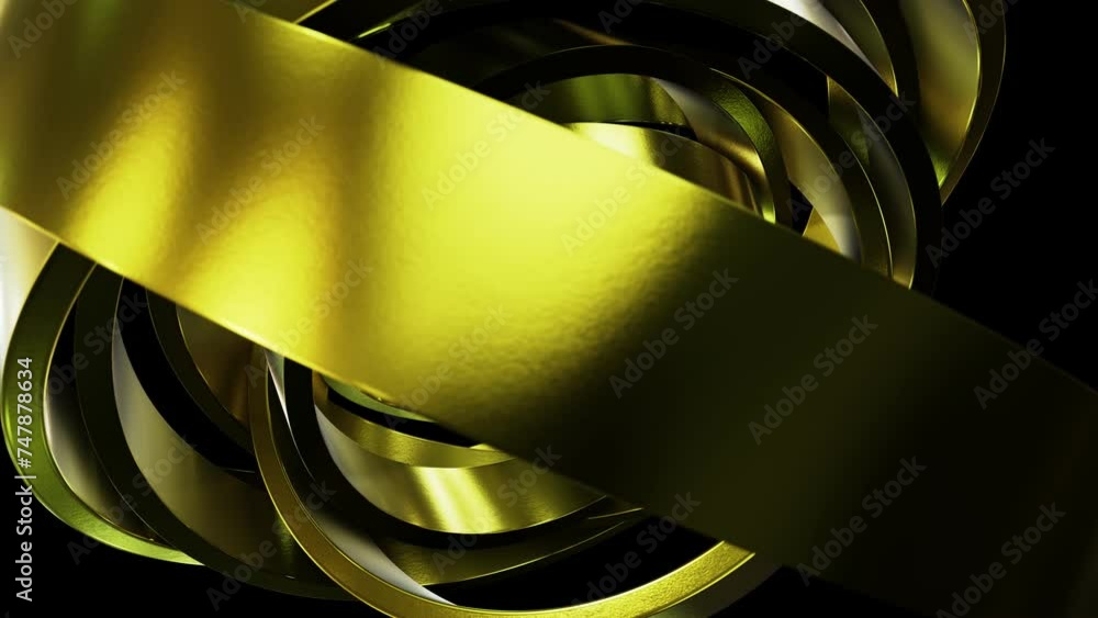 Aufkleber abstract satisfying looping 3d animation of the textured satin gold rings rendered in uhd with alpha