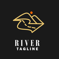 River logo icon. Editable vector design.
