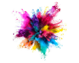 Color Explosion with Different Color Powder Exploding. Colorful Rainbow Holi Color Background with Vibrant Color Powders
