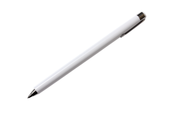 White Pen With Black Tip. The pen contrasts with the background due to its color scheme, creating a simple yet striking visual composition.