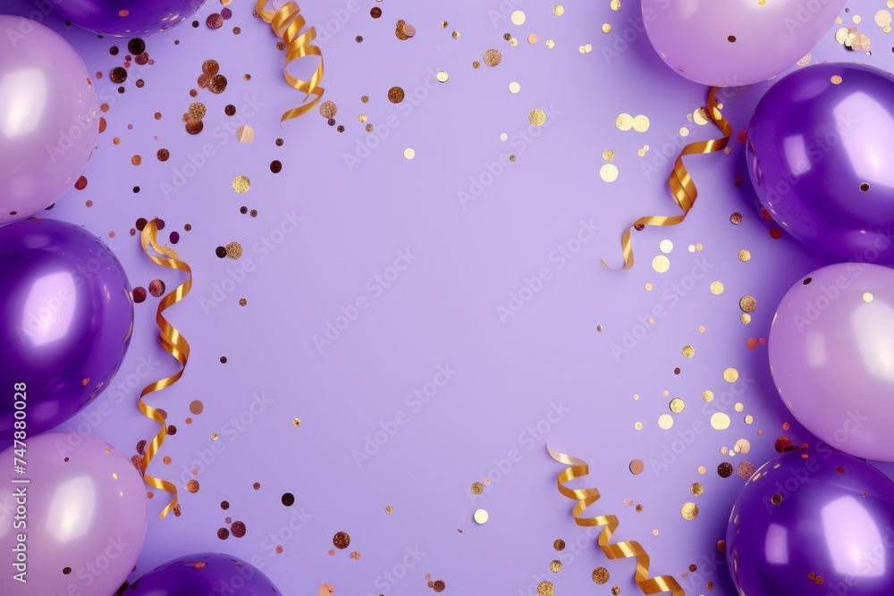 Canvas Prints balloons with confetti. background template design with helium balloons for party for birthday and a