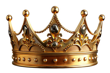 luxury elegant golden crown on a transparent background