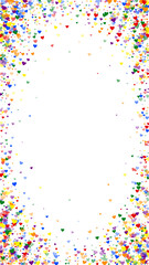 Rainbow colored scattered hearts. LGBT valentine