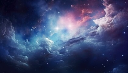Fototapeta premium Colorful space galaxy cloud nebula. Stary night cosmos. Universe science astronomy