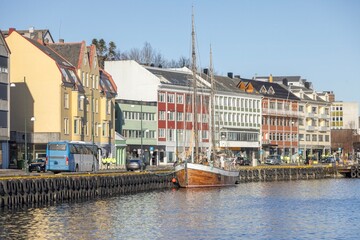 Walking along the seaside in Kristiansun city