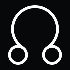 north node rahu astrology symbol. ascending lunar node. zodiac, astronomy and horoscope sign. isolated vector image with black background