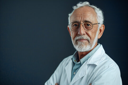 Senior Doctor Portrait, Mature Healthcare Professional with Confidence, Medical Field Expertise