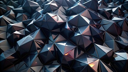 3D Render Abstract Black Crystal Background 