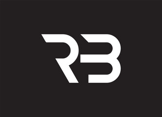 Initial Gold letter BR RB Logo Design