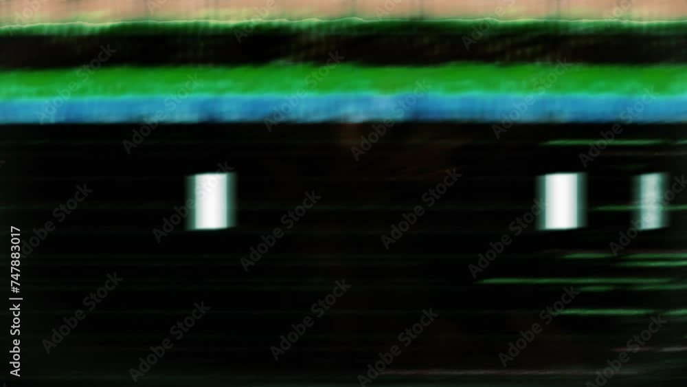 Poster television display with blurry flames glitches and static distorted images