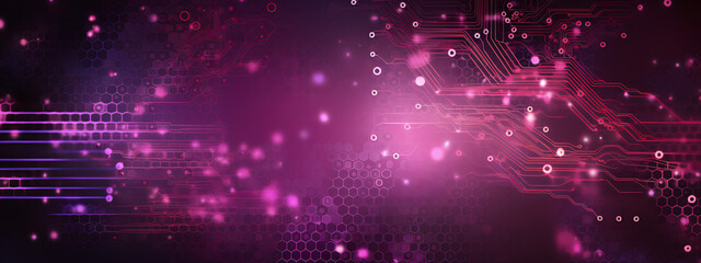 Obraz premium pink background with circuit board