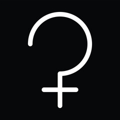 ceres astrology symbol. zodiac, astronomy and horoscope sign. isolated vector image in simple style with black background