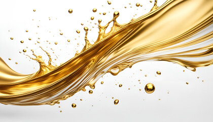 Gold goldene Wasser Welle dynamisch spritzig Tropfen Wirbeln flüssig Vorlage und Hintergründe, Wirbel kraftvoll leuchtend lebendig Energie geladen metallisch Honig glänzend rein Reichtum Luxus edel - obrazy, fototapety, plakaty