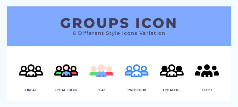 Groups vector icons designed. icon symbol set.