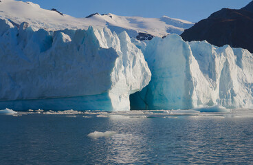 Antarctic icebergs on the surface of the Antarctic waters.