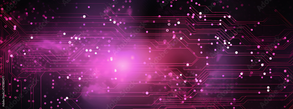 Poster pink background with circuit board