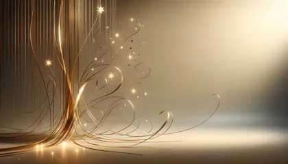 Fotobehang explosion de confettis, étoiles, serpentin, idéal pour carte de vœux, invitation a un évènements, ou arrière-plan festif © Christophe