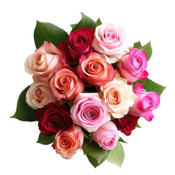 amazing bouquet of roses, on transparency background PNG