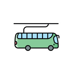Electric Bus icon vector stock illustration