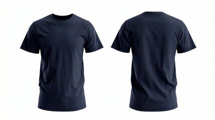 navy blue t shirt  mock up isolated on white background