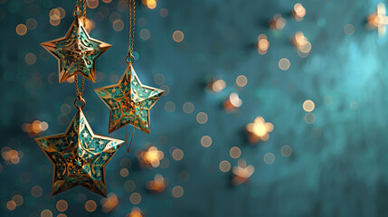 stars hanging and ramadan star design background