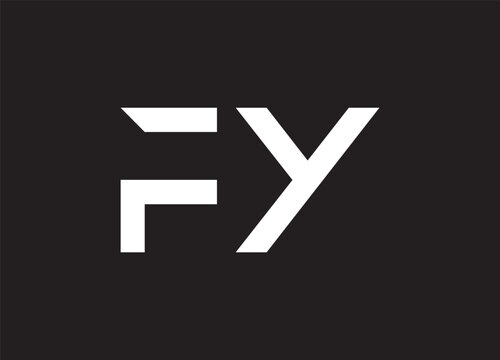 FY F Y Letter Logo Design in Black Colors.