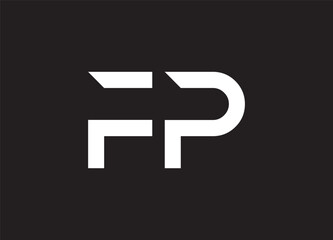 FP, PF alphabet letters logo