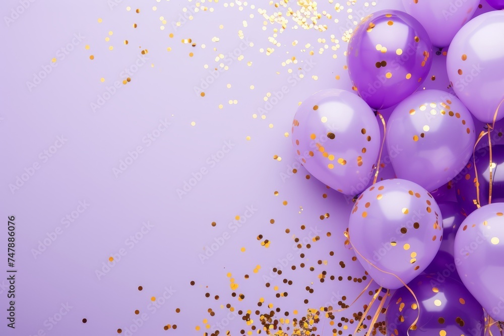 Canvas Prints balloons with confetti. background template design with helium balloons for party for birthday and a