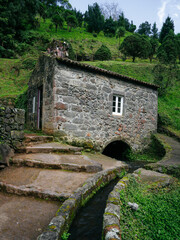 The Parque Natural dos Ribeira Caldeirões Watermill in the Azores. Sao Miguel island 