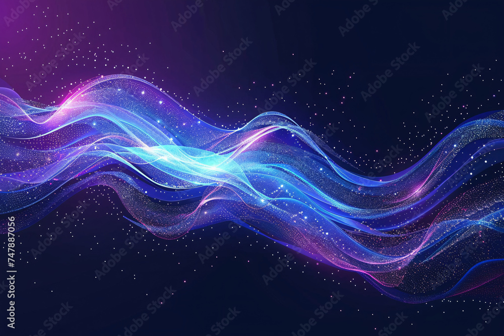 Poster technology data background glowing particles abstract futuristic and technology digital wave particl