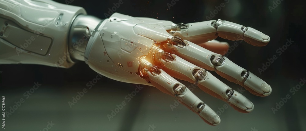 Aufkleber Using digital chatbots to access information and data in online networks, robotic applications and global connections, AI, Artificial Intelligence, and technological innovation.