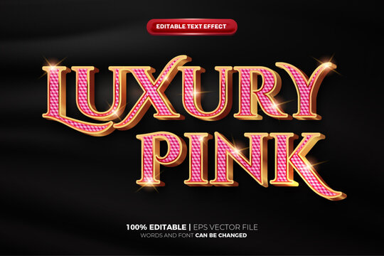 Luxury Pink Diamond  Gold 3d editable text effect