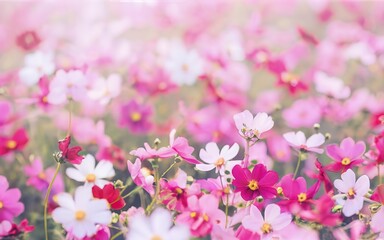 Flower mexican aster pink. background flower blur. wallpaper Flower