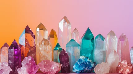 Rolgordijnen gemstones on soft colorful background © daniel