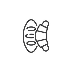 Bread and croissant line icon