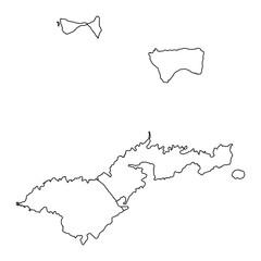 American Samoa map with districts. Vector illustration.