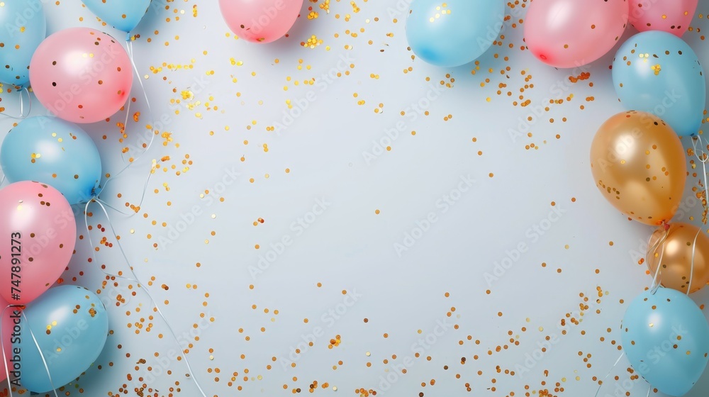 Canvas Prints balloons with confetti. background template design with helium balloons for party for birthday and a