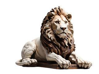 Lion statue on a white background