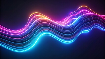 Abstract 3D Rendering of Colorful Neon Background, Vibrant and Dynamic Design with Futuristic Neon Lights