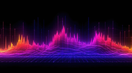 neon light, laser show, impulse, equalizer chart, ultraviolet spectrum