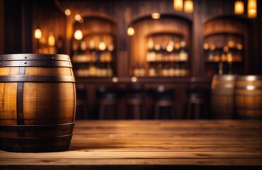Wooden wine barrels background