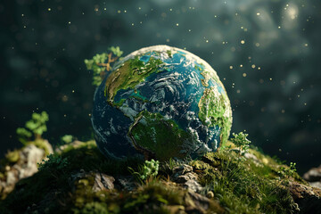 Obraz na płótnie Canvas A 3D animation highlighting the beauty of the earth and its natural resources