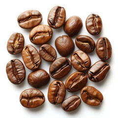 coffee beans close up isolated