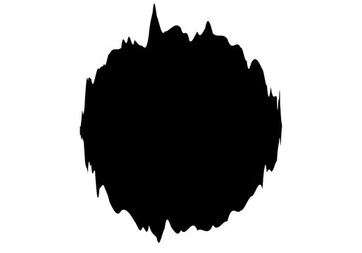 Mancha negra de estallido en fondo blanco.