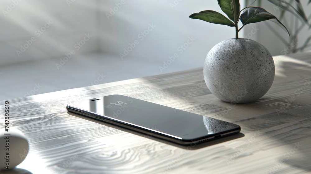 Wall mural Mockup of a realistic smartphone blank screen