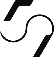 Logo monogramme typo chiffre 59