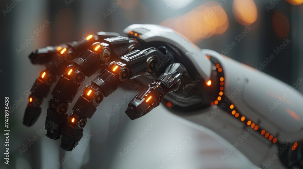 Leinwandbilder Artificial Intelligence. Man using technology to create something by entering commands, Futuristic technology transformation.