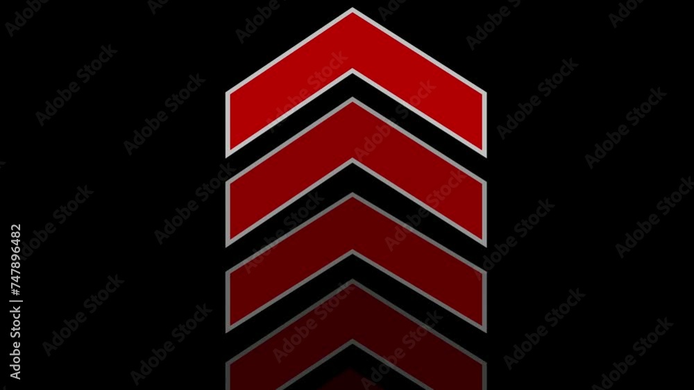 Poster red arrows indicate the direction of the overlay video layer. swipe-up navigation animation. blinkin