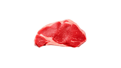 Piece of meat cut out. Isolated raw steak meat on transparent background