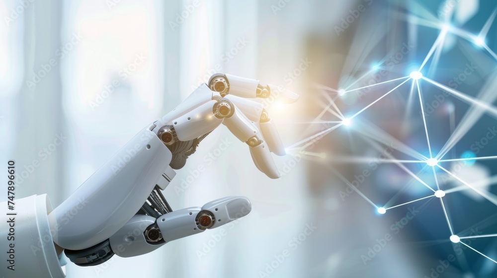 Poster Internet technology business concept based on artificial intelligence and machine learning.